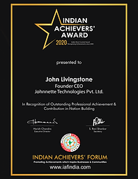 2020 Awarded Indian Achievers'Award in recognition of Outstanding Professional Achievements & Contribution in Nation Building